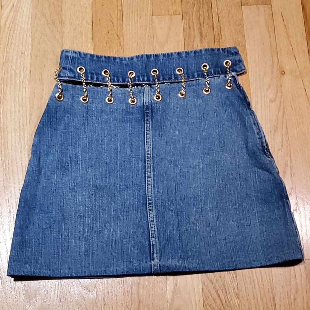 NWOT FRAME Jeans Denim Mini Skirt Size S/P Waist 24" Lenth 15 1/2"